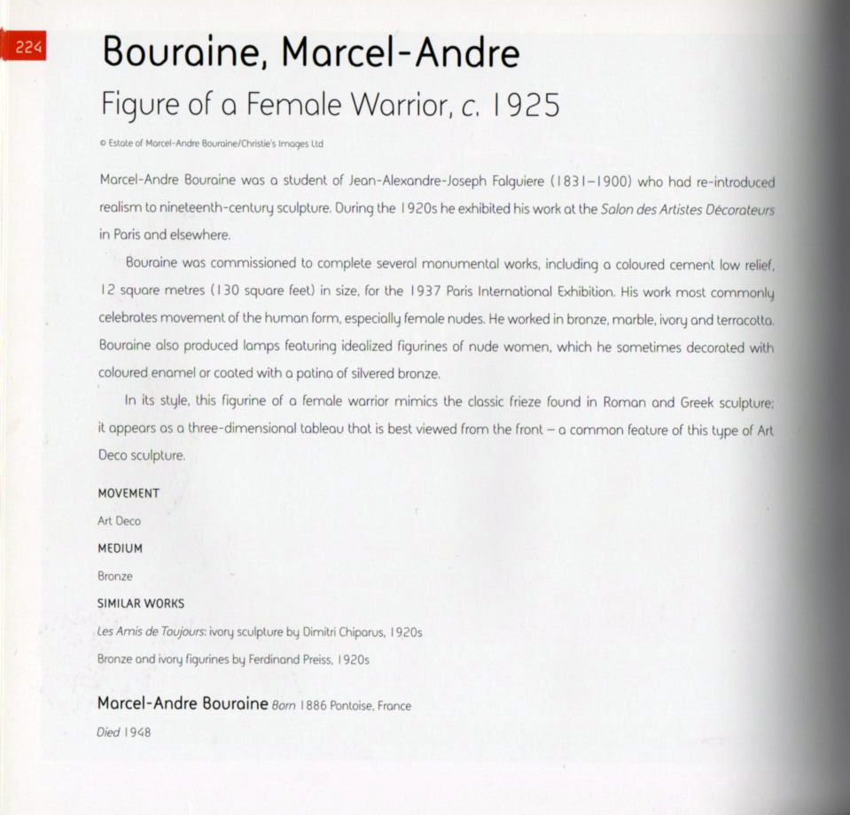 Marcel andre bouraine: Sculture Vintage Female warrior bronzo del XX Secolo Opera originale e disponibile - Robertaebasta® Art Gallery opere d’arte esclusive.